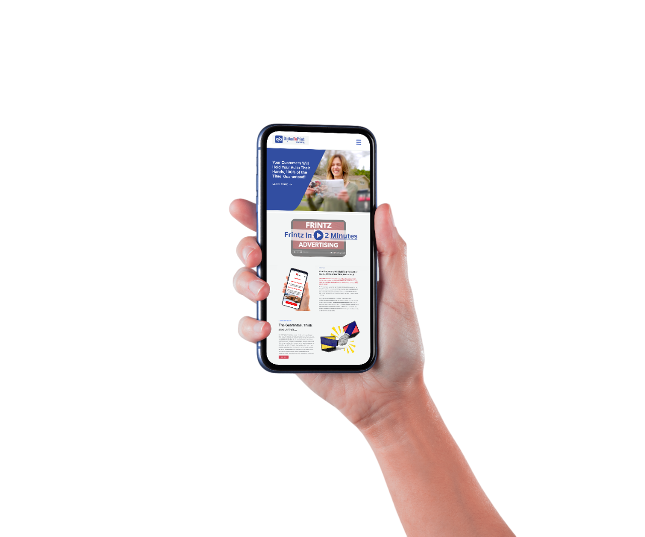 woman holding phone